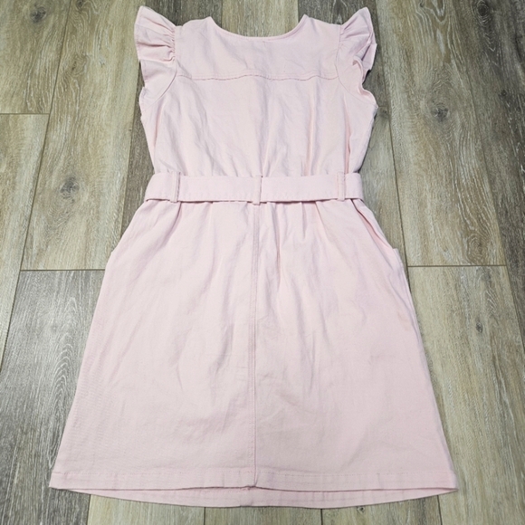 Copper Key Ruffle Capsleeve Tie Waist Dress Light Pastel Pink Big Girls XL - Picture 6 of 7